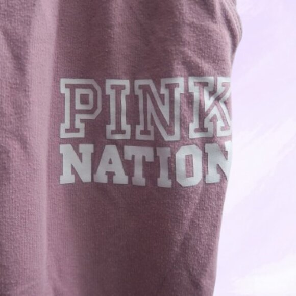 PINK Victoria's Secret shoelace front leggings pink nation left leg drawstring M - Picture 9 of 13